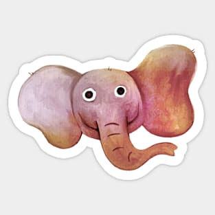 Elephant Face hand Drawn Sticker